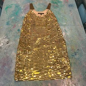 Super Sparkling Golden Sequin Dress